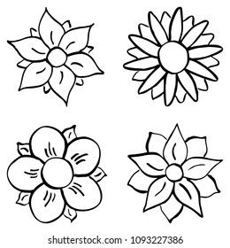 Set Icons Edelweiss Simple Illustration Edelweiss Stock Vector Royalty