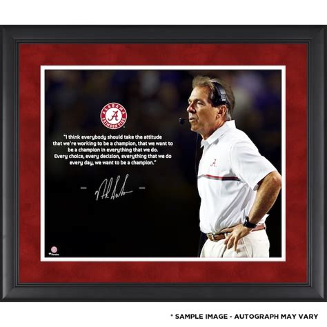 Nick Saban Alabama Crimson Tide Framed Autographed 16 X 20 Quote Photograph Sec Store