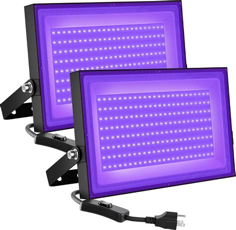 Onforu 2 Pack 100W LED Black Light Blacklight Flood Light With Plug