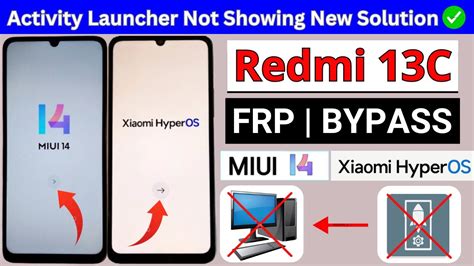 Redmi C Frp Bypass Miui Hyperos Unlock Without Pc Android