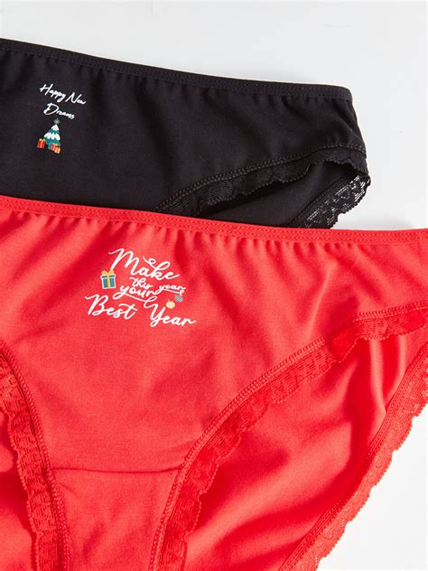 Christmas Themed Bikini Panties 2 Pack W3BY26Z8 GZX W3BY26Z8 GZX LC Waikiki