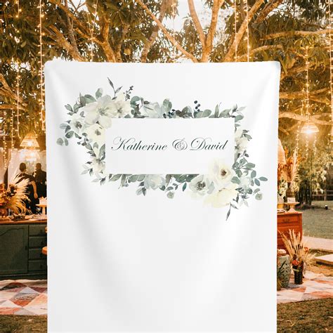 Personalized Wedding Photo Backdrop Ivory Wedding Decor - Etsy