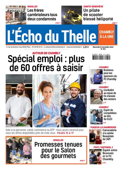 L Écho du Thelle du 23 novembre 2022 Chambly