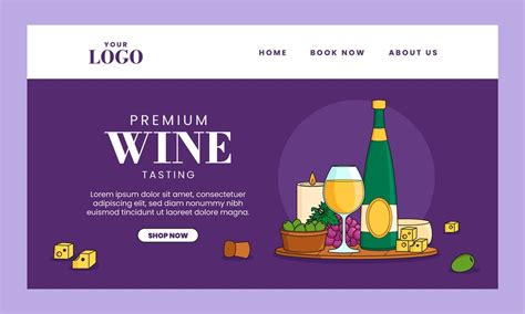 Free Vector Flat Design Wine Party Landing Page