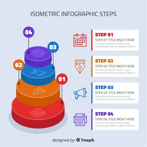 Free Vector Colorful Infographic Steps With Isometric Design