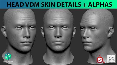 Head VDMSkin Detail Brushes Alphas FlippedNormals