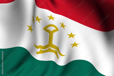 Rendered Tajik Flag Stock Illustration | Adobe Stock