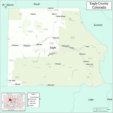 Map Of Eagle County Colorado Cities Highways Places