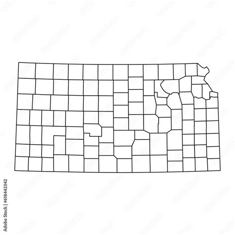 Kansas state map with counties. Vector illustration. Stock Vector ...