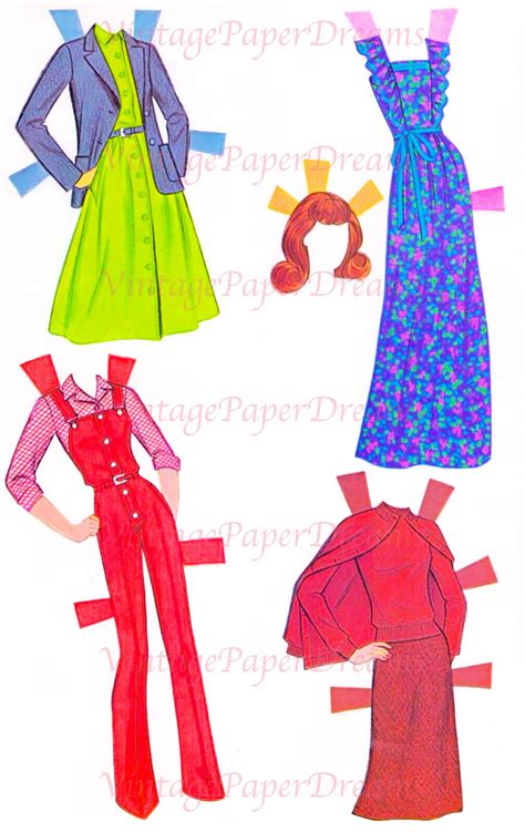 Vintage Paper Doll Printable Pdf Barbie Paper Doll 1980 Etsy