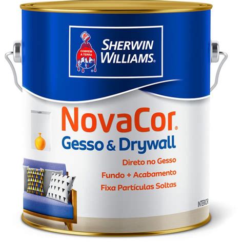 Tinta Acrílica Branco 3 6 LitrosGesso Drywall Novacor CONSTRUTINTAS