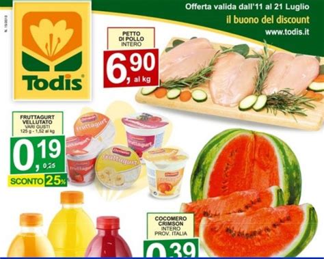 volantino todis  roma le offerte fino al  luglio negozi  roma