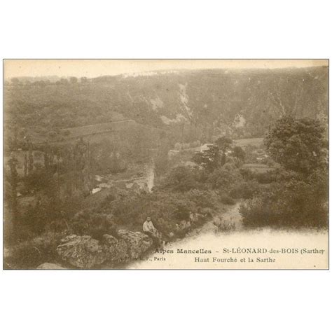 Carte Postale Ancienne 72 SAINT LEONARD DES BOIS Promeneur Avec Chien