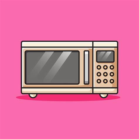 Horno Microondas Icono Estilo De Dibujos Animados Imagen Vector De