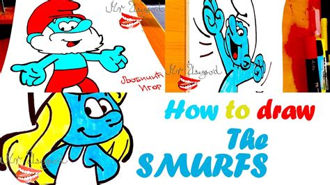 How To Draw The Smurfs Step By Step Easy Smurfette Papa Smurf And A