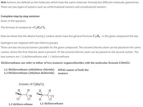 C2h4cl2 Isomers Structure