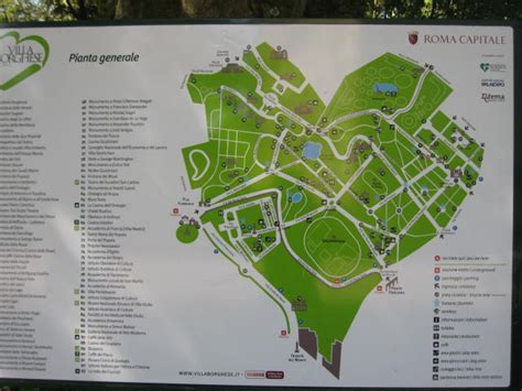 Villa Borghese Gardens Map | Fasci Garden