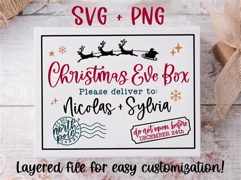 Christmas Eve Box Svg Christmas Eve Crate Svg Christmas Etsy Canada