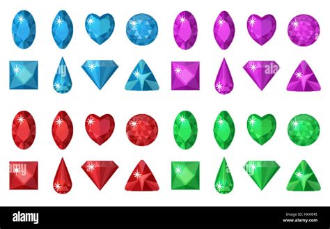 Crystals Colored Diamonds Stock Vector Images Alamy