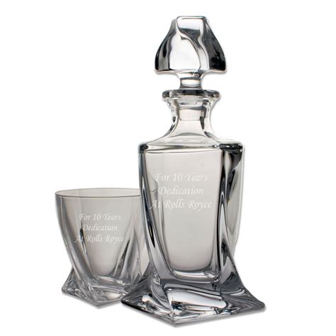 Balmoral Quadro Engraved Whisky Decanter Set