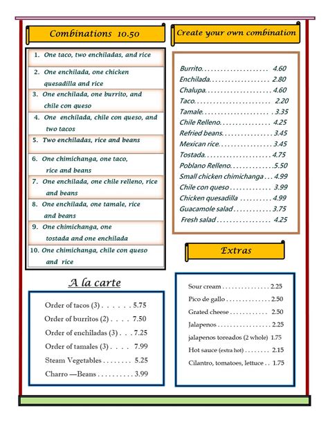 Menu At El Pueblito Restaurant Coffeyville