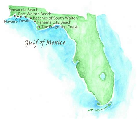 Map Of Northwest Florida Beaches - Printable Maps