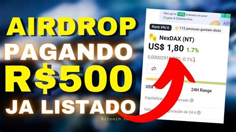 Airdrop Pagando Reais Na Hora Exchange Nexdax Na Sua Carteira Youtube