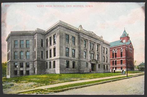 West High School, Des Moines, IA Postcard, Vintage Postcards ~ Schools