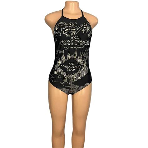 Harry Potter Womens Marauders Map Swimsuit Harry Pot Gem