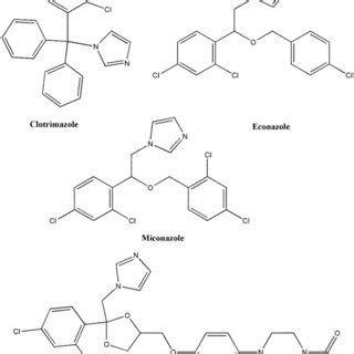 Imidazole class of antifungal drugs: Clotrimazole; Econazole ...