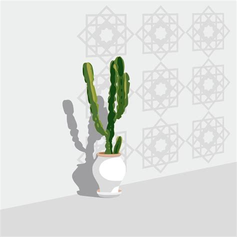 Cactus Dans Une Illustration Vectorielle De Pot Vecteur Premium