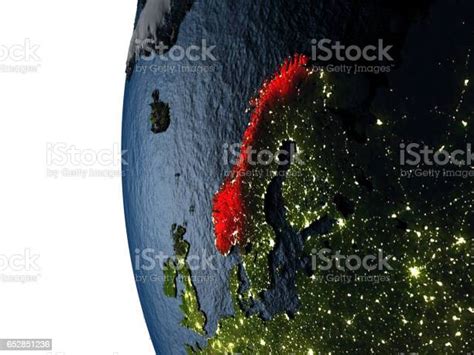 Sunset Over Norway From Space Stock Illustration Download Image Now