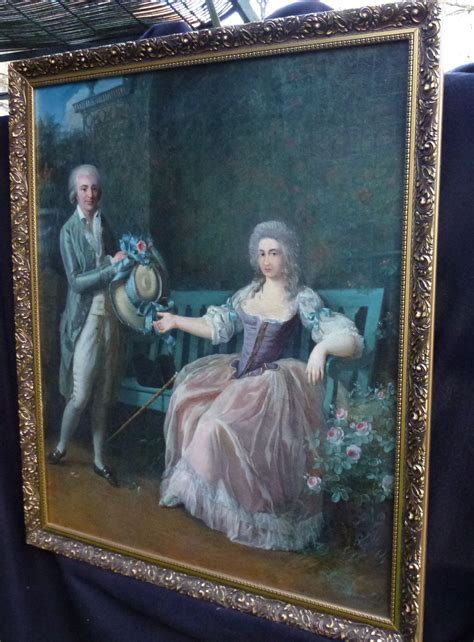 Proantic Tableau Portrait Homme Et Femme Epoque Louis XVI Huile Toile