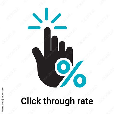 Click Through Rate Icon Vector Sign And Symbol Isolated On White