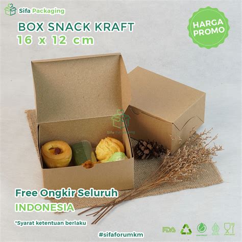 Jual Snack Box X Kraft Dus Kue Box Snack Donat Kue Shopee Indonesia