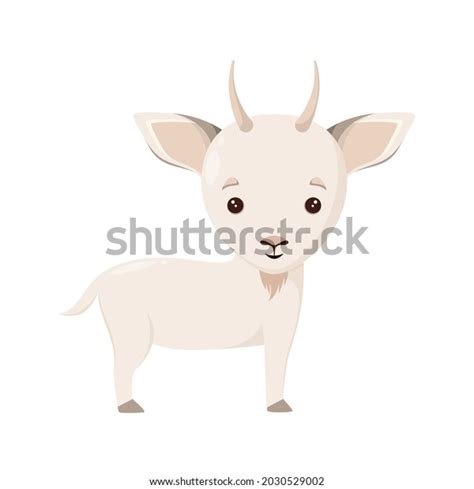 Cute Baby Goat On White Background Stock Vector (Royalty Free ...