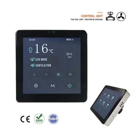 2 Pipe 4 Pipe Smart Wireless RS485 Modbus TFT Touch Screen Thermostat