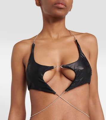 Cutout Bikini Top In Black Mugler Mytheresa