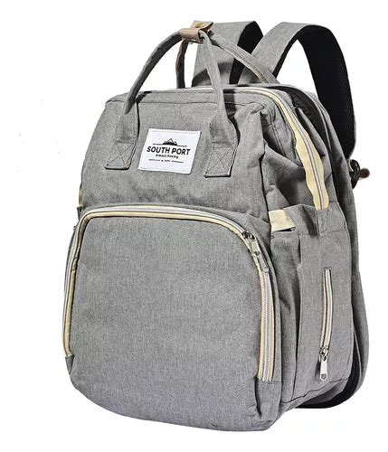 Mochila Maternal Bolso South Port Bebe Termica Color Gris Envío gratis