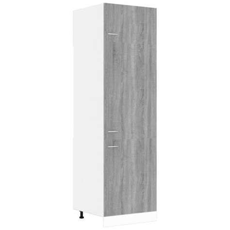 BLL Armoire à réfrigérateur Sonoma gris 60x57x207 cm Bois 7592068202470