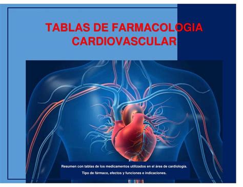 TABLAS DE FARMACOLOGIA CARDIOVASCULAR Dra Odalis Moreno UDocz