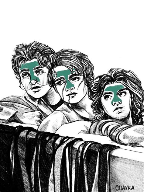 Three People With Their Faces Painted Green