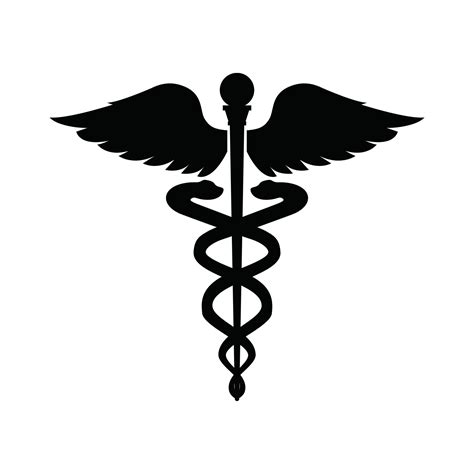 Caduceus Gezondheid Symbool Asclepius Toverstaf Zwart Icoon Caduceus