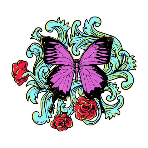 Rose Butterfly Clipart Transparent Background Butterfly With Natural