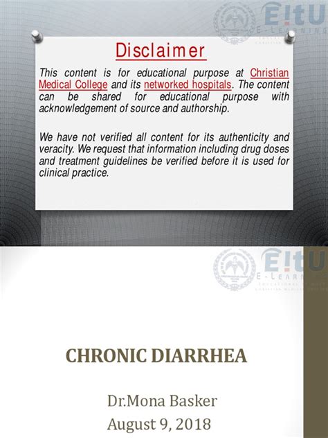 Chronic Diarhhoea | PDF | Diarrhea | Gastrointestinal Tract