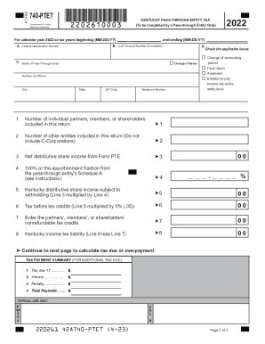 Fillable Online Revenue Ky New Pass Through Entity Tax Forms Available