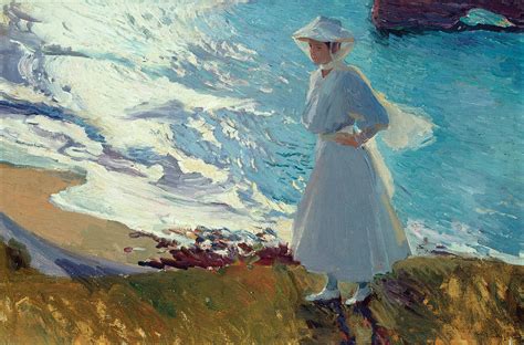 Maria On The Beach At Biarritz Or Contre Jour Painting By Joaquin