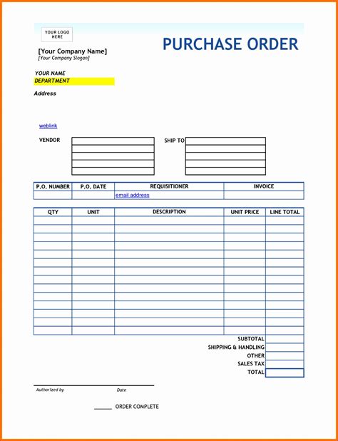 6 Microsoft Excel order form Template - Excel Templates