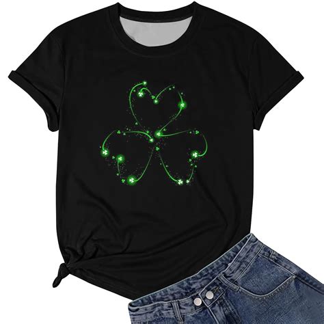 Taymeis St Patricks Day Plus Size Tops For Women Round Neck Loose