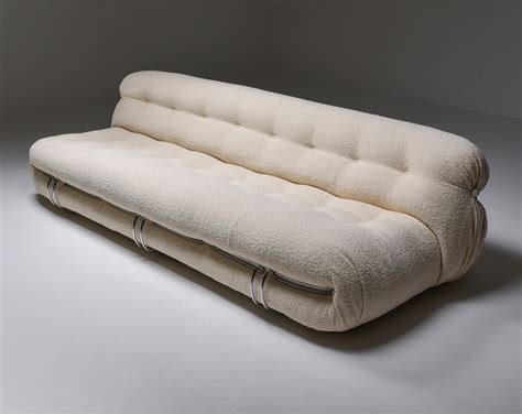 Cassina Soriana Four Seater Sofa By Afra And Tobia Scarpa In Bouclé 1970s 162287